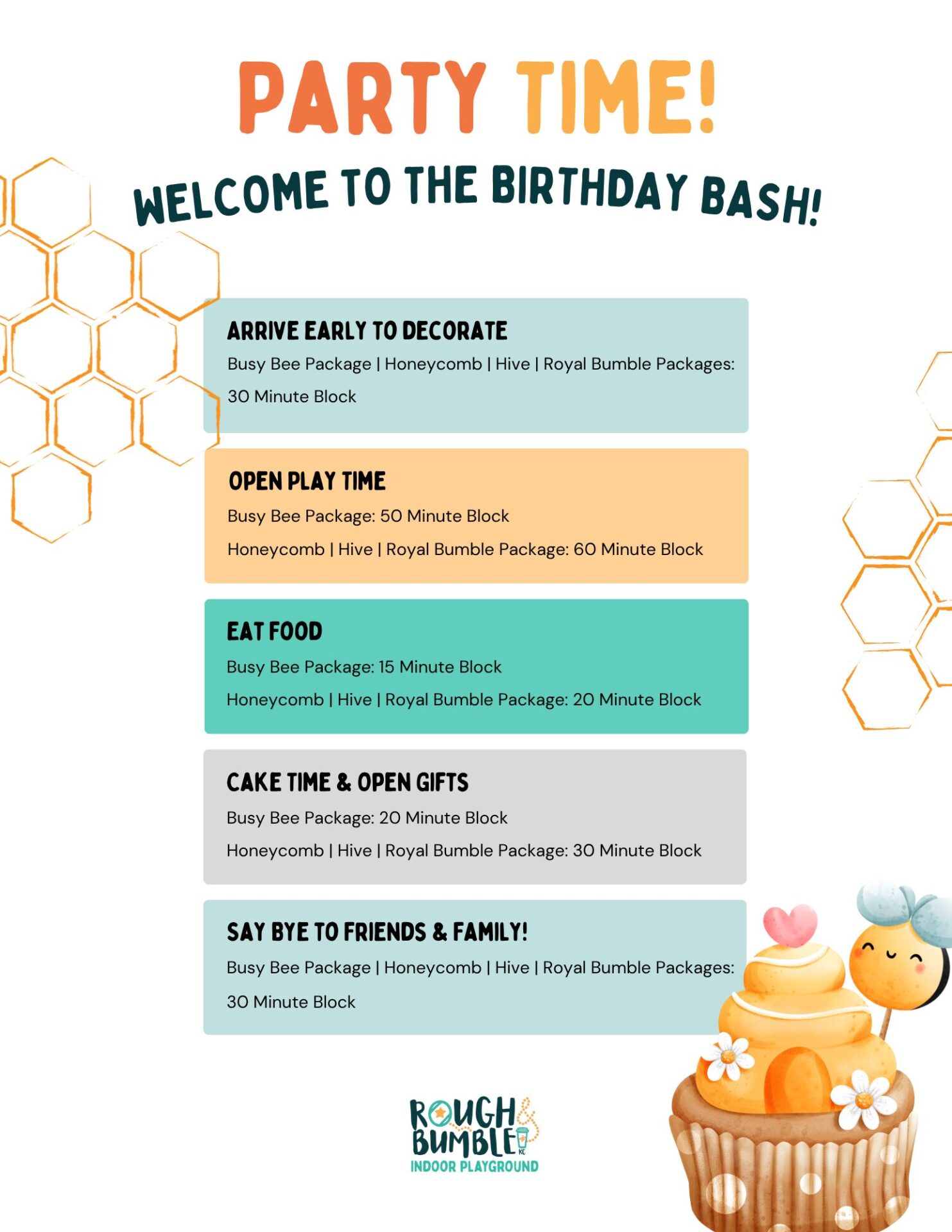 special eventparty schedulesitineraries